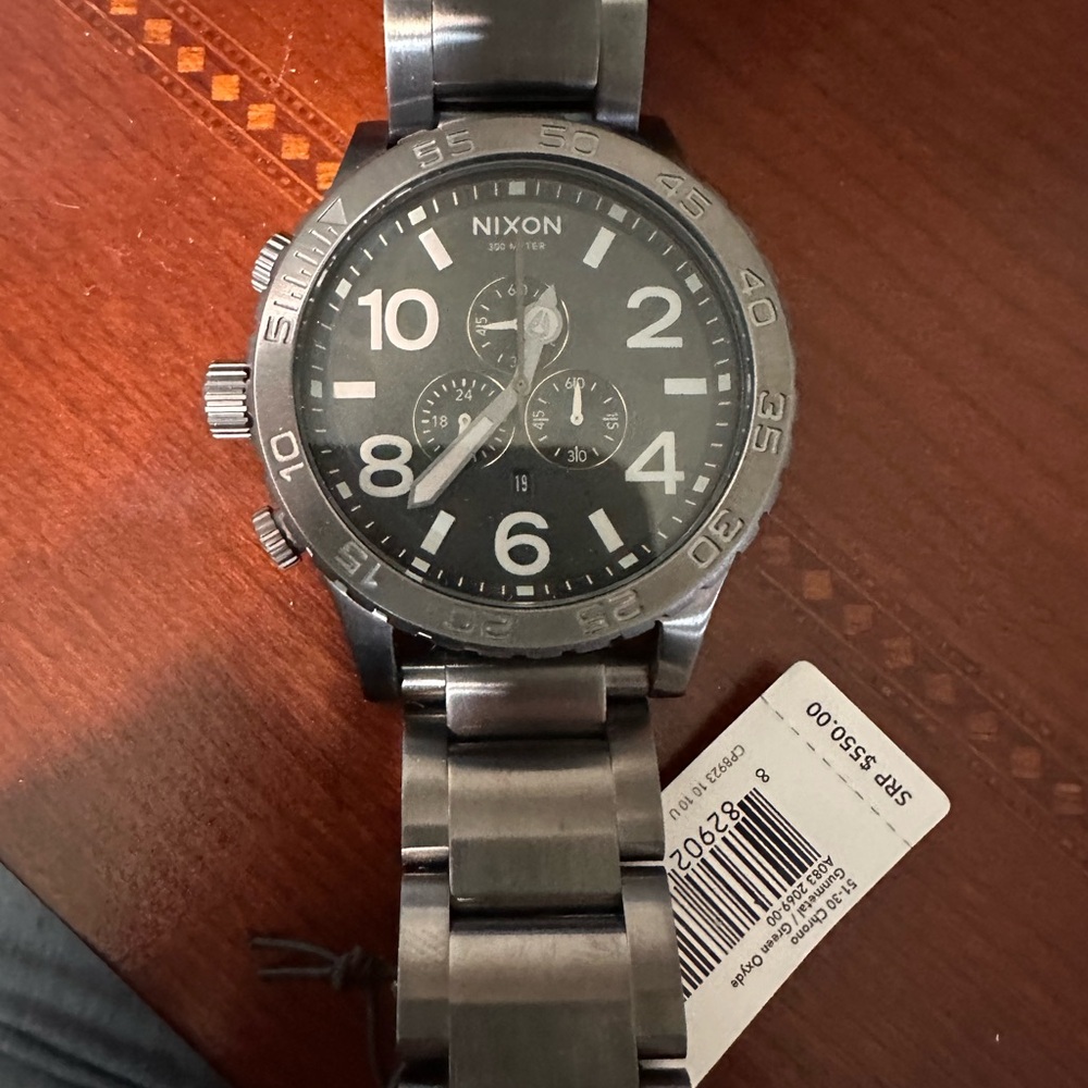 Nixon Gunmetal Green Chrono Watch NWT NIB